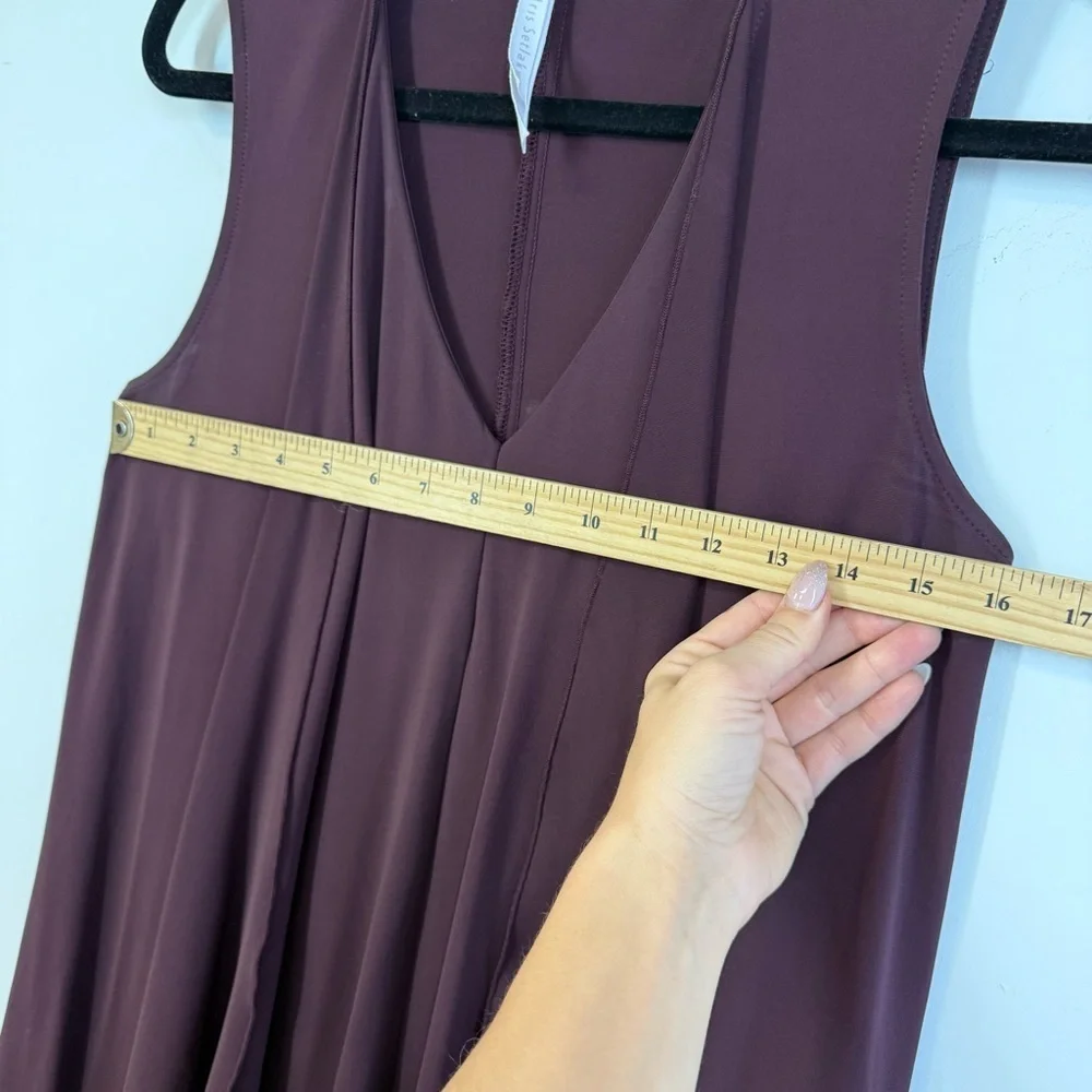 Iris Setlakwe Burgundy Minimalist Chic Sleeveless Draped Dress Size M - Picture 6 of 8